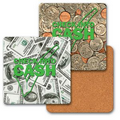 4" Square Coaster w/ 3D Lenticular Images of Dollars and Cents (Custom)